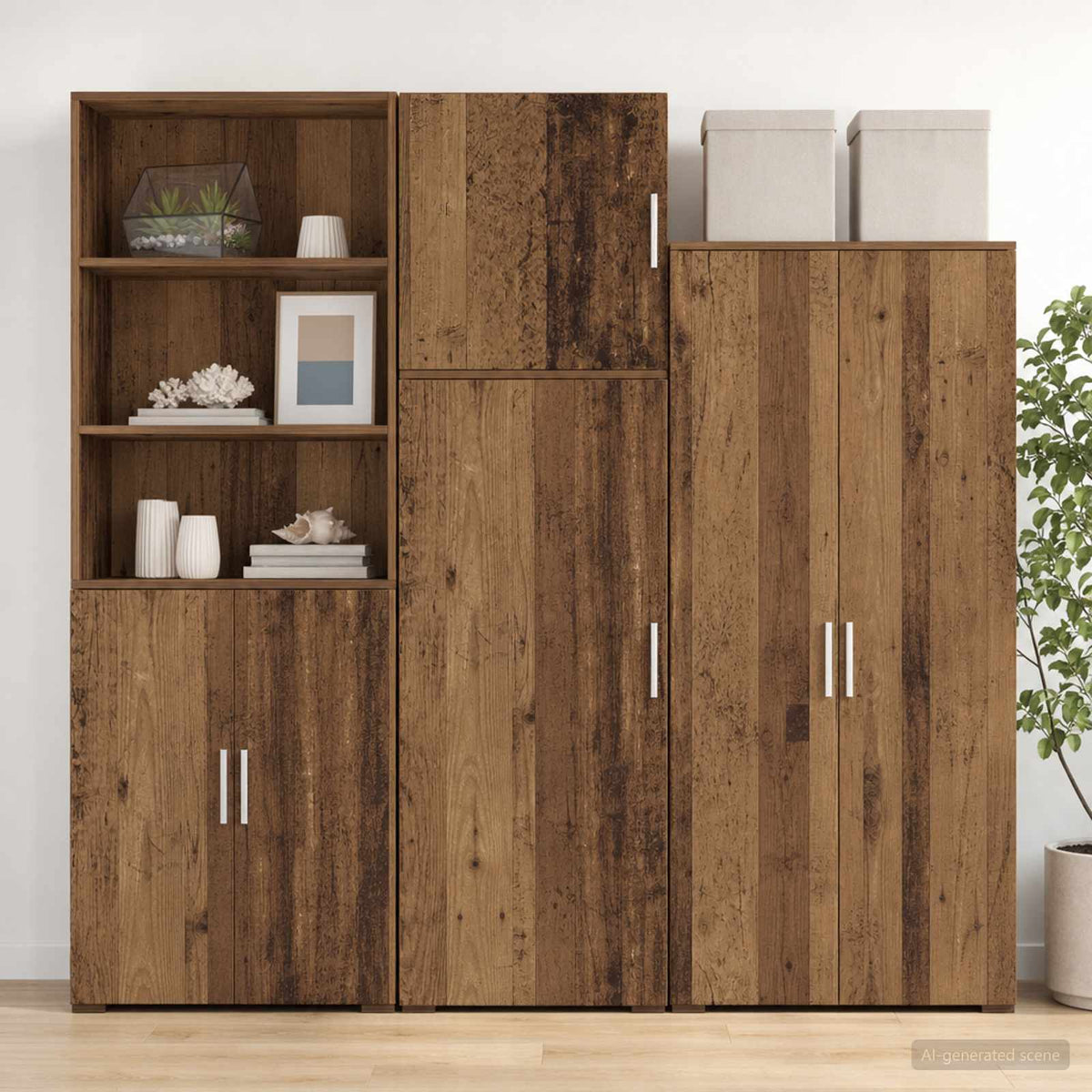 Vidaxl wandkast oud hout 40 x 42,5 x 40 cm pb