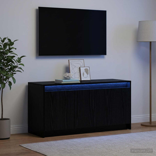 Vidaxl tv-kast 100 x 34 x 50 cm zwart eiken bewerkt hout
