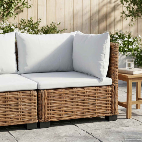 Vidaxl hoekbank met kussens gendt natuurlijk rattan naturel