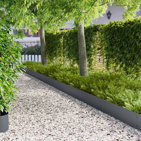 Vidaxl gazonrand 10 st 103 x 25 cm staal antraciet