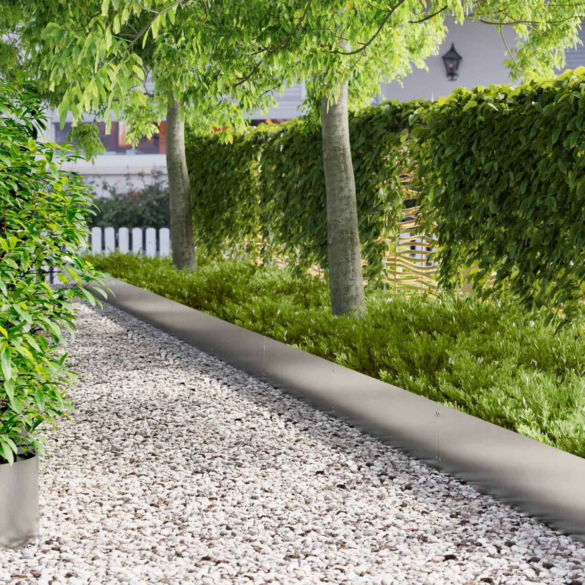 Vidaxl gazonrand 20 st 103 x 30 cm staal zilver