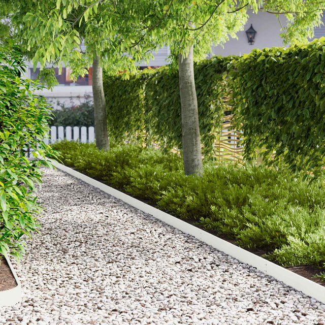Vidaxl gazonrand 10 st 103 x 10 cm staal wit