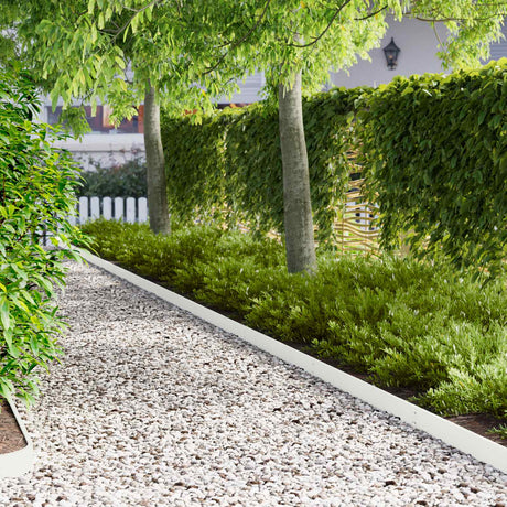 Vidaxl gazonrand 30 st 103 x 10 cm staal wit