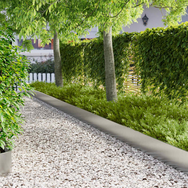 Vidaxl gazonrand 20 st 103 x 25 cm staal zilver