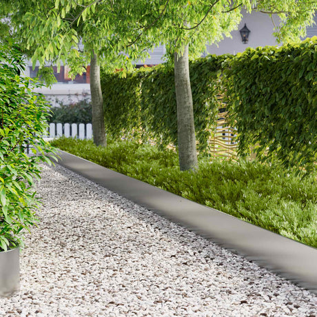 Vidaxl gazonrand 20 st 103 x 30 cm staal zilver