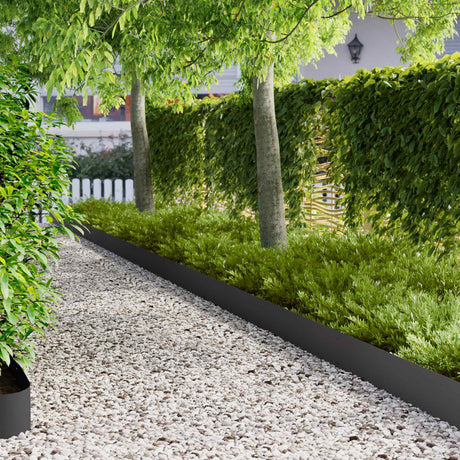 Vidaxl gazonrand met omgevouwen bovenrand 10 st 103x20cm staal zwart