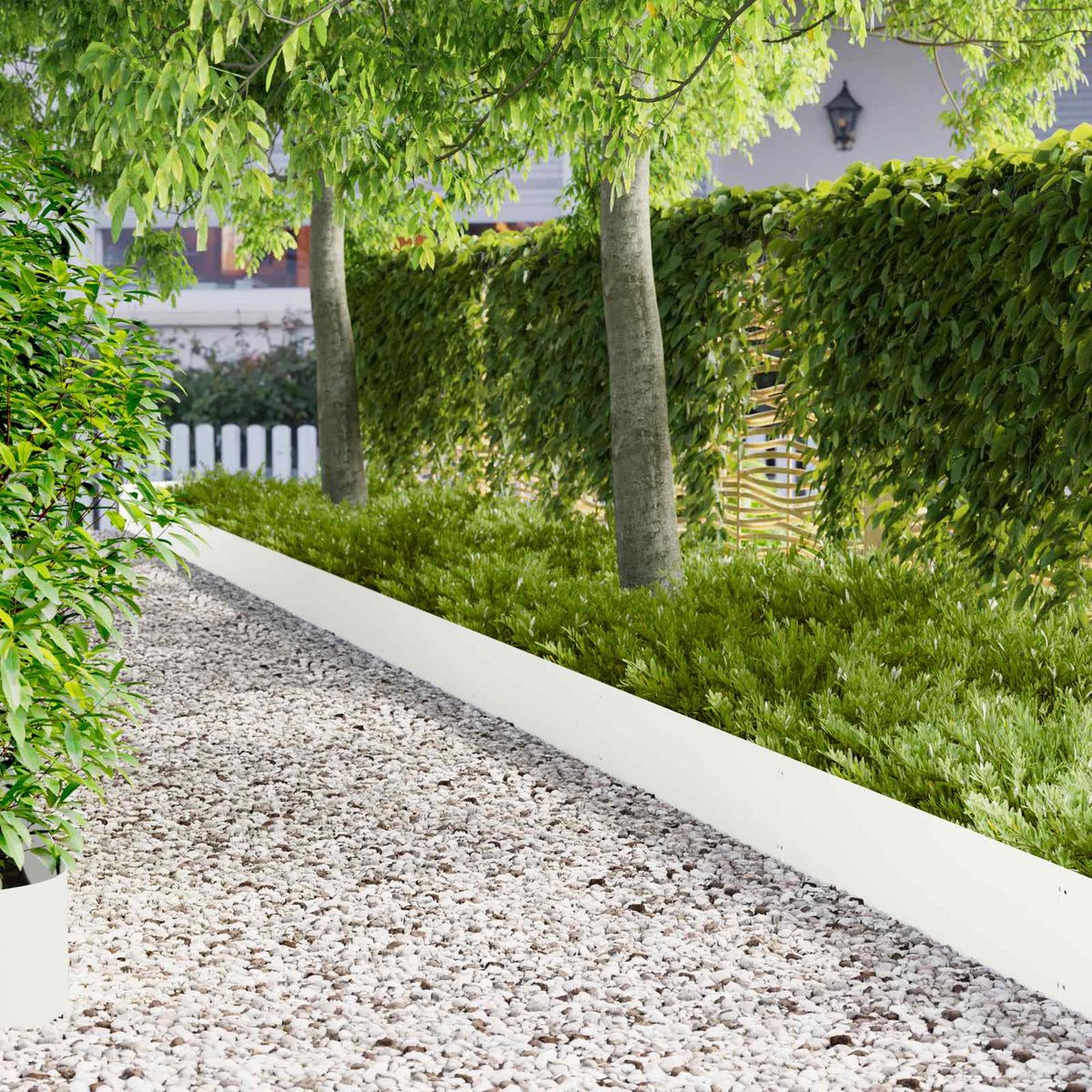 Vidaxl gazonrand 20 st 103 x 25 cm staal wit