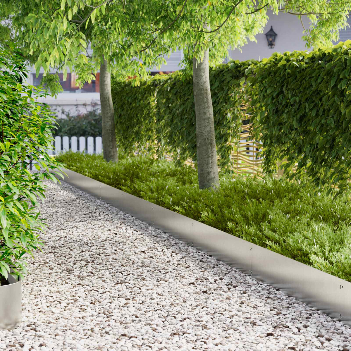 Vidaxl gazonrand 10 st 103 x 25 cm staal zilver