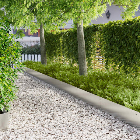 Vidaxl gazonrand 10 st 103 x 25 cm staal zilver