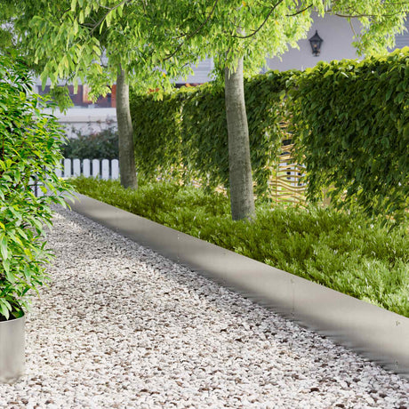 Vidaxl gazonrand 20 st 103 x 30 cm staal zilver
