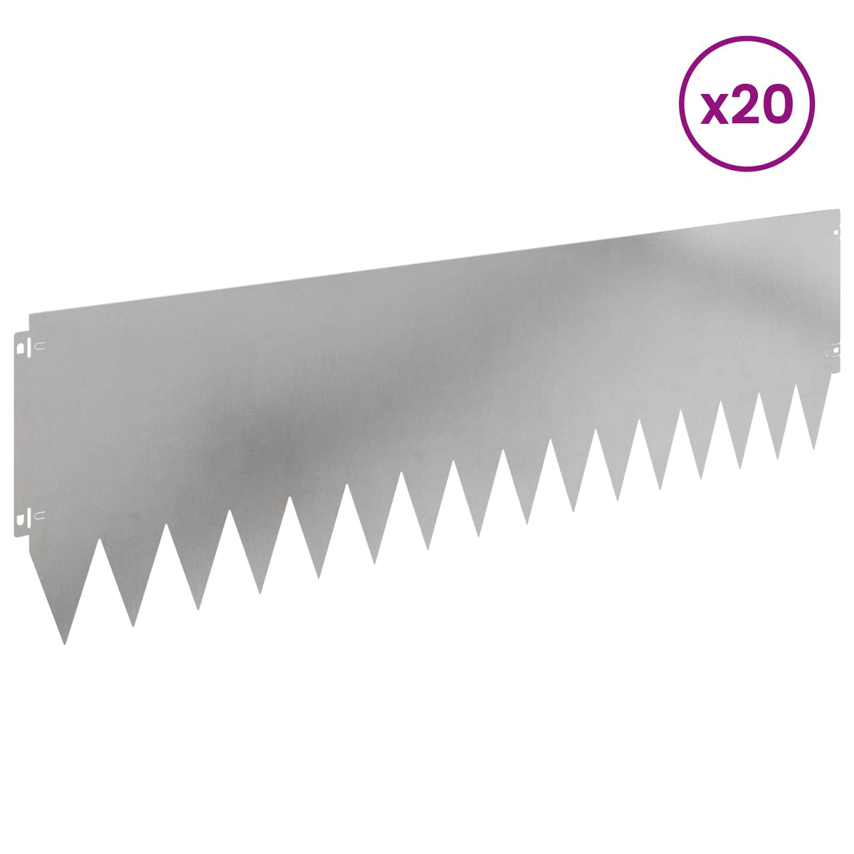 Vidaxl gazonrand 20 st 103 x 30 cm staal zilver