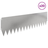 Vidaxl gazonrand 20 st 103 x 30 cm staal zilver