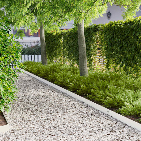 Vidaxl gazonrand 10 st 100 x 12 cm staal wit