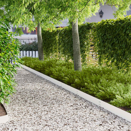 Vidaxl gazonrand 10 st 100 x 15 cm staal wit