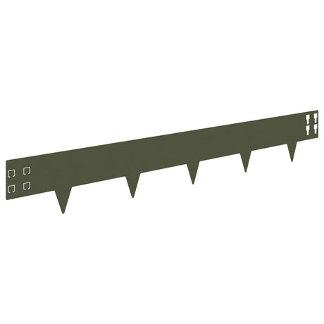 Vidaxl gazonrand 50 st 100 x 15 cm staal olijfgroen