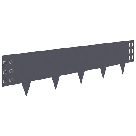 Vidaxl gazonrand 10 st 100 x 25 cm staal antracietkleurig