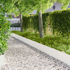 Vidaxl gazonrand 10 st 100 x 30 cm staal wit