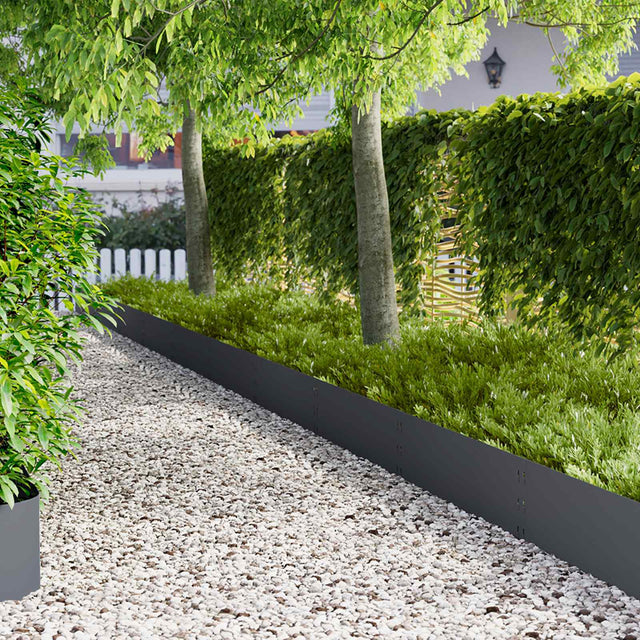 Vidaxl gazonrand 20 st 100 x 30 cm staal antracietkleurig