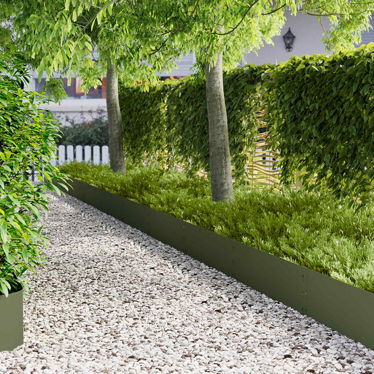 Vidaxl gazonrand 10 st 100 x 30 cm staal olijfgroen