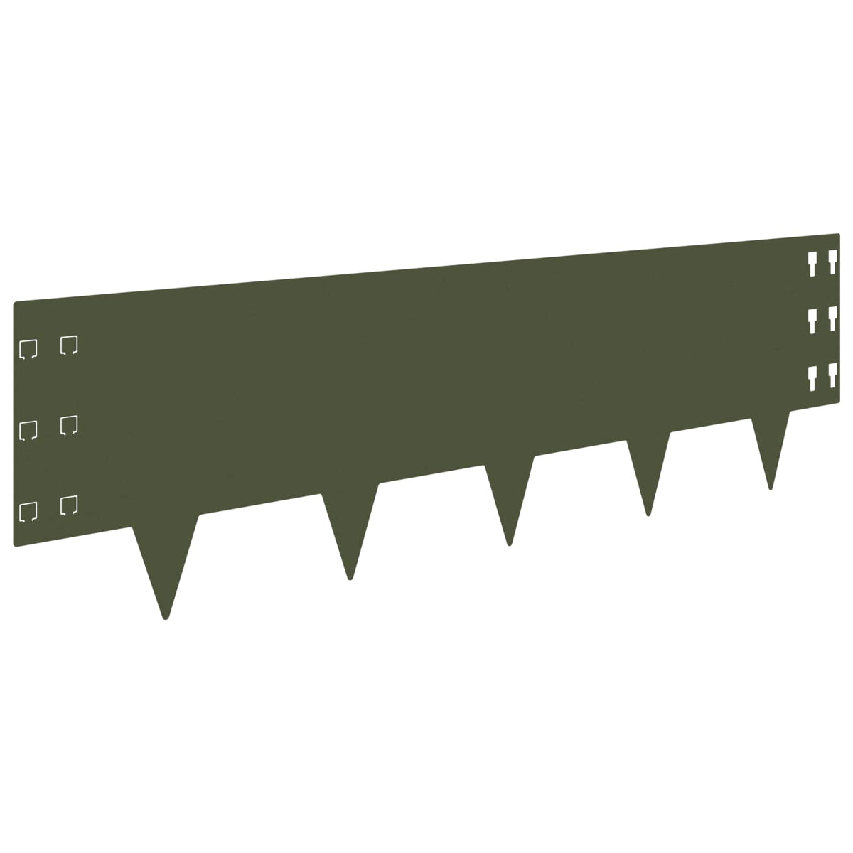 Vidaxl gazonrand 10 st 100 x 30 cm staal olijfgroen
