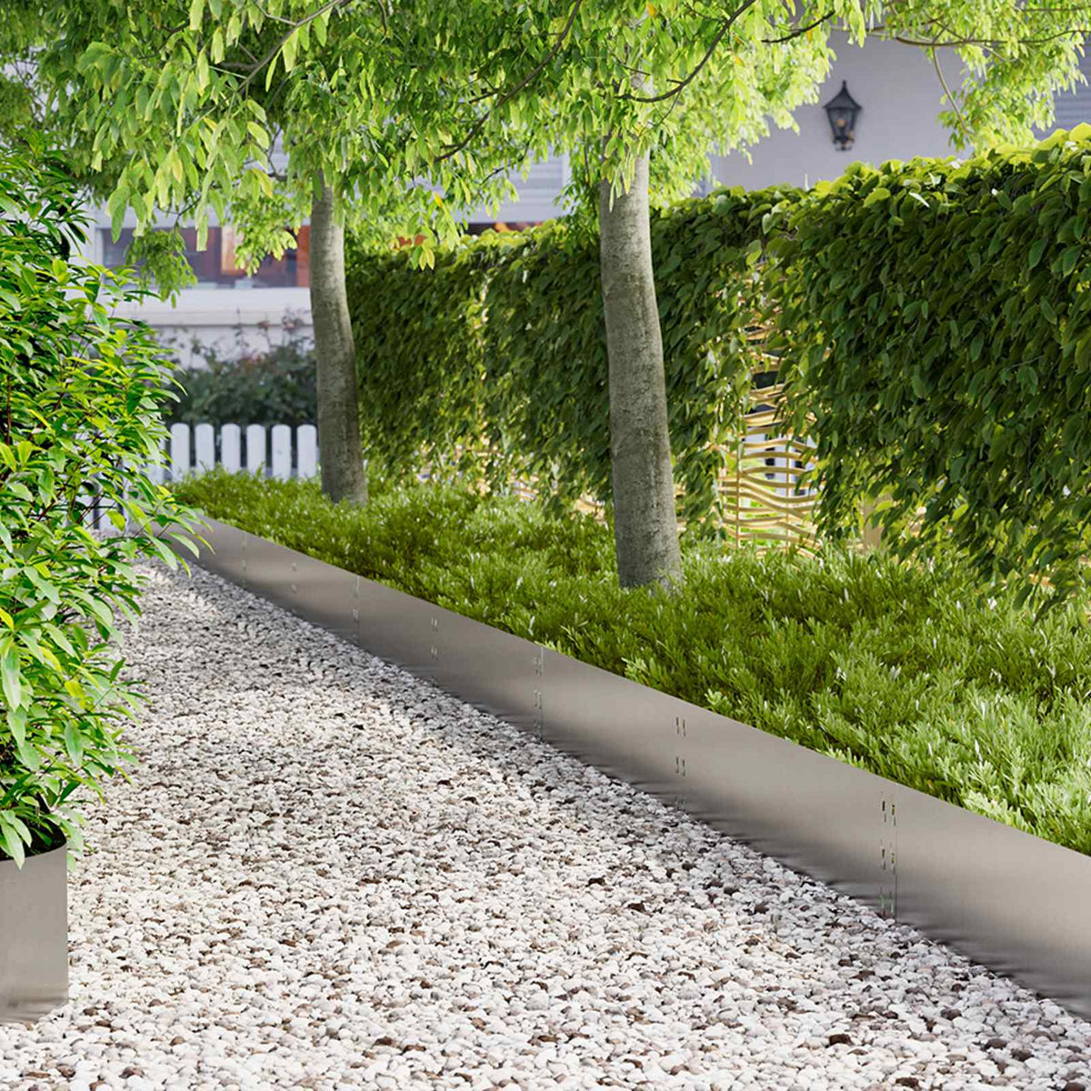 Vidaxl gazonrand 20 st 100 x 30 cm staal zilverkleurig