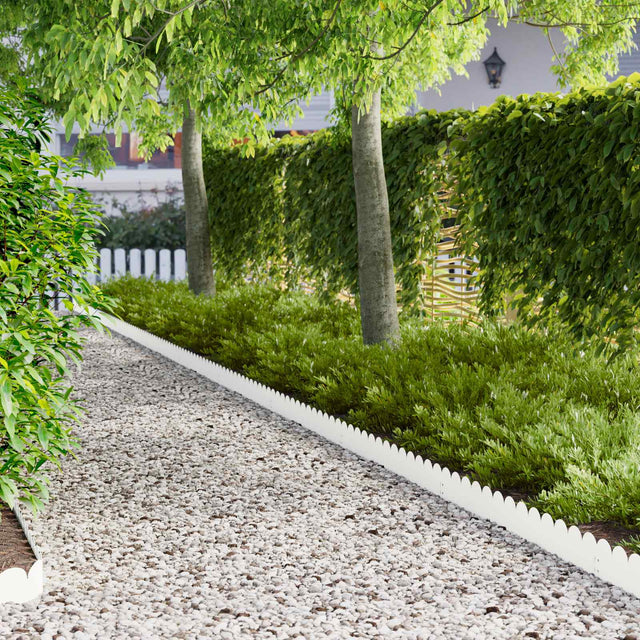 Vidaxl gazonrand 10 st 103 x 15 cm staal wit