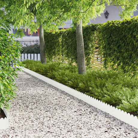 Vidaxl gazonrand 30 st 103 x 20 cm staal wit