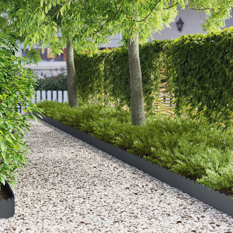Vidaxl gazonrand 20 st 103 x 20 cm staal antracietkleurig