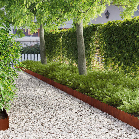 Vidaxl gazonrand scherpe ronde bovenkant 20 st 103x20cm staal