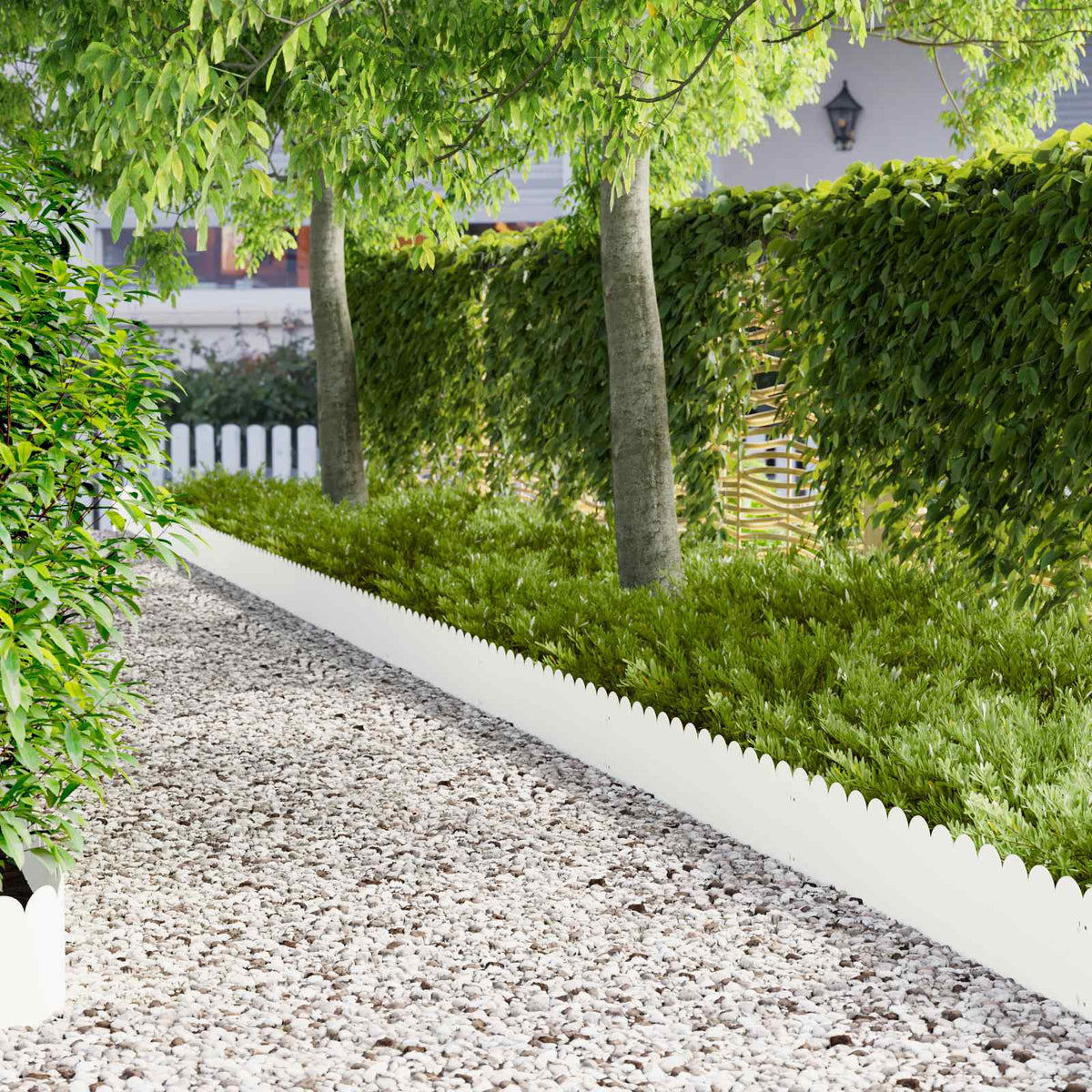 Vidaxl gazonrand 10 st 103 x 25 cm staal wit