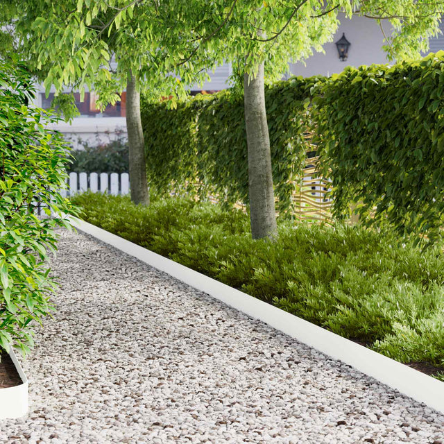 Vidaxl gazonrand 30 st 100 x 15 cm staal wit