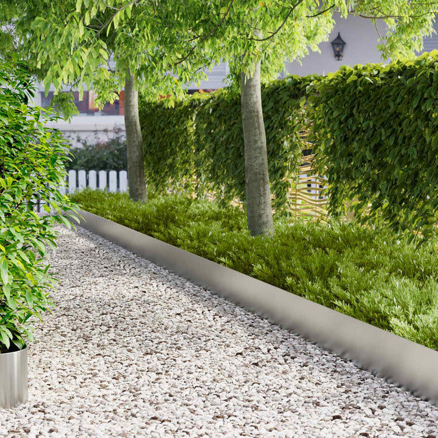 Vidaxl gazonrand 30 st 100 x 18 cm staal zilver