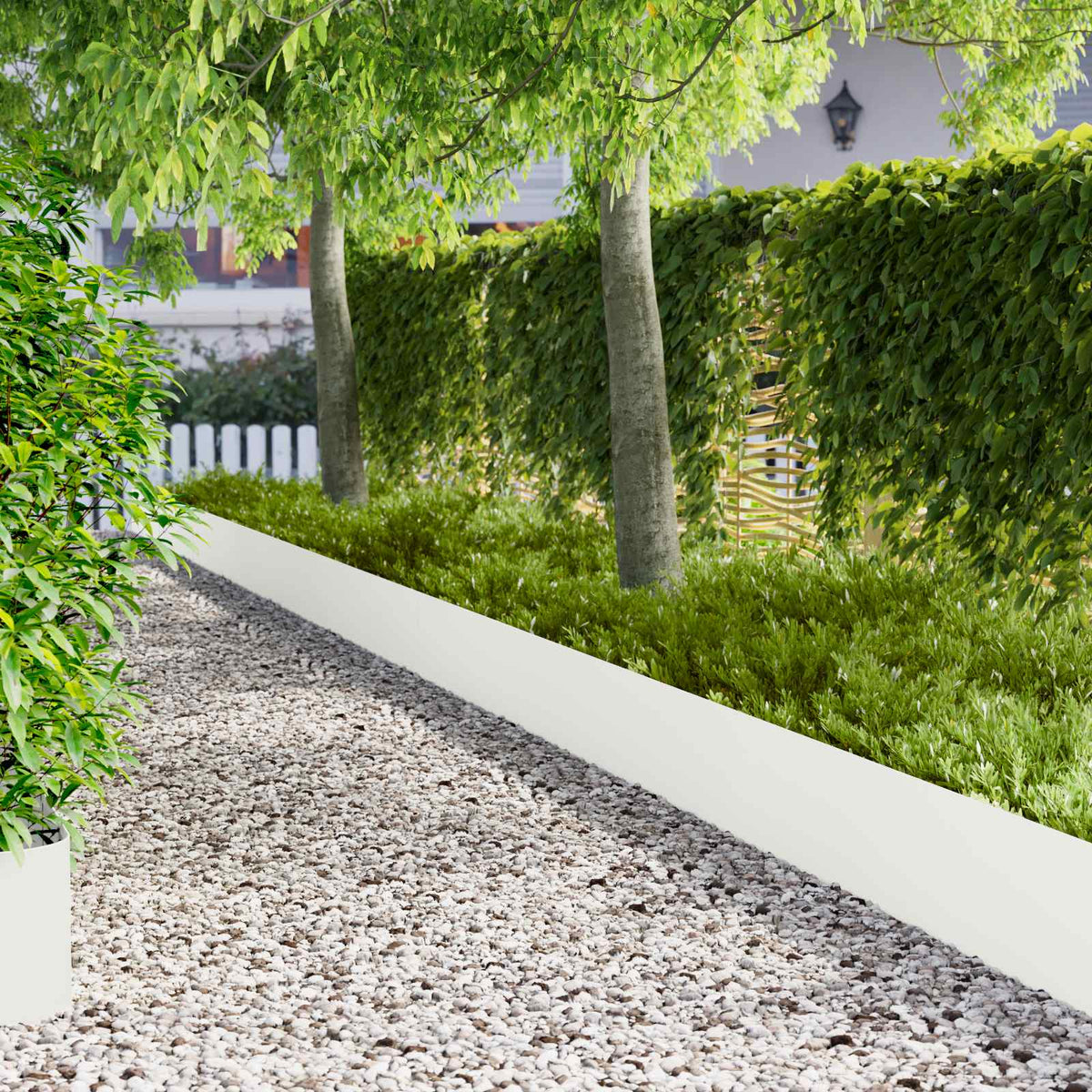 Vidaxl gazonrand 20 st 100 x 22 cm staal wit
