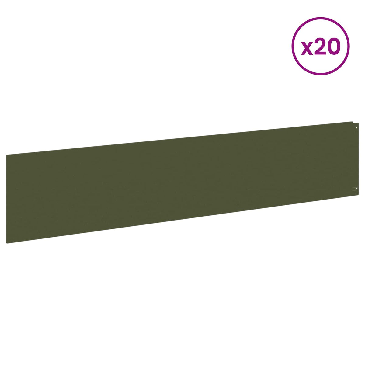 Vidaxl gazonrand 20 st 100 x 22 cm staal olijfgroen