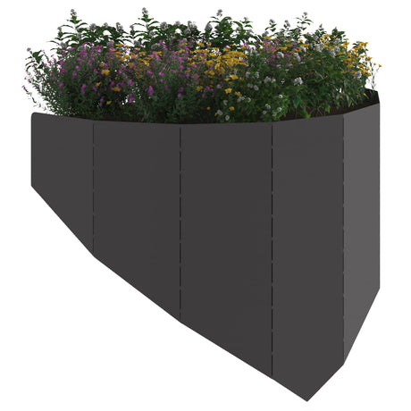 Vidaxl gazonrand 100 x 45 cm staal zwart