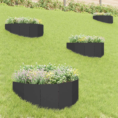 Vidaxl gazonrand 4 st 100 x 45 cm staal zwart
