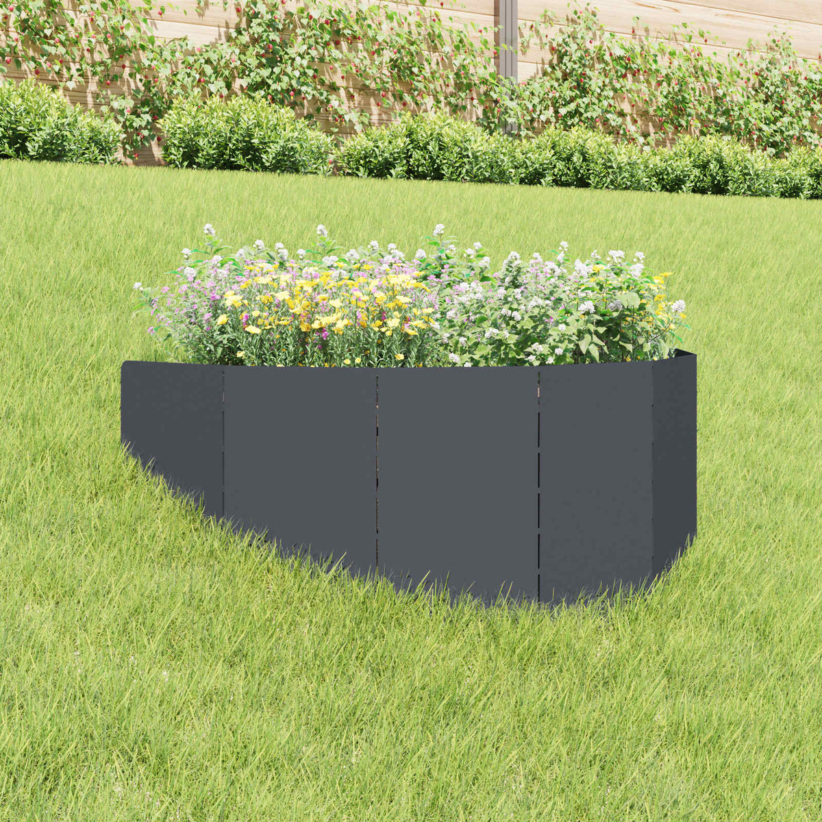 Vidaxl gazonrand 100 x 45 cm staal antracietkleurig