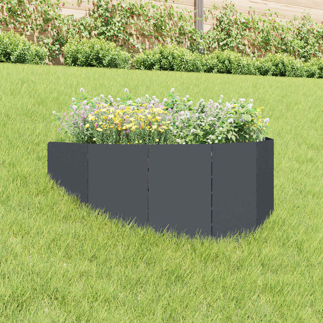Vidaxl gazonrand 100 x 45 cm staal antracietkleurig