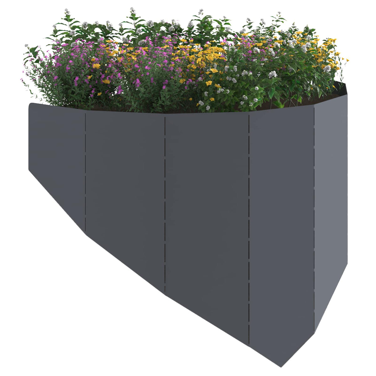 Vidaxl gazonrand 100 x 45 cm staal antracietkleurig