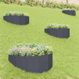 Vidaxl gazonrand 4 st 100 x 45 cm staal antracietkleurig