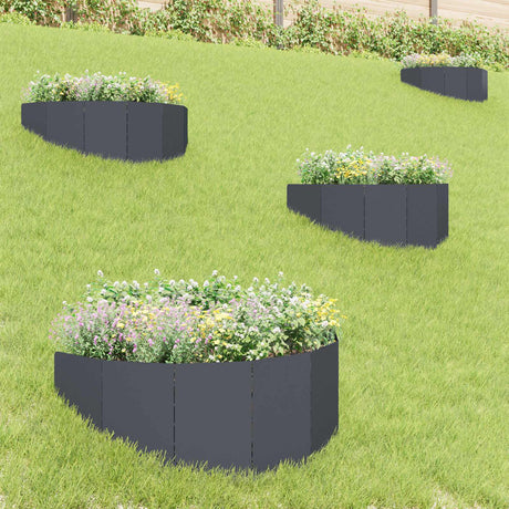 Vidaxl gazonrand 4 st 100 x 45 cm staal antracietkleurig