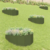 Vidaxl gazonrand 4 st 100 x 45 cm staal olijfgroen