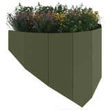 Vidaxl gazonrand 4 st 100 x 45 cm staal olijfgroen