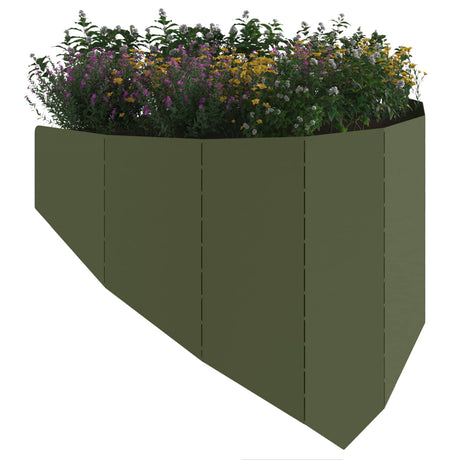 Vidaxl gazonrand 4 st 100 x 45 cm staal olijfgroen
