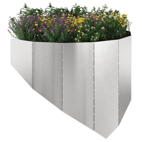 Vidaxl gazonrand 100 x 45 cm staal zilverkleurig