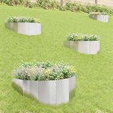 Vidaxl gazonrand 4 st 100 x 45 cm staal zilverkleurig