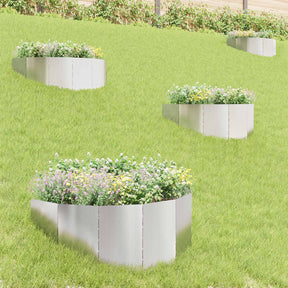 Vidaxl gazonrand 4 st 100 x 45 cm staal zilverkleurig