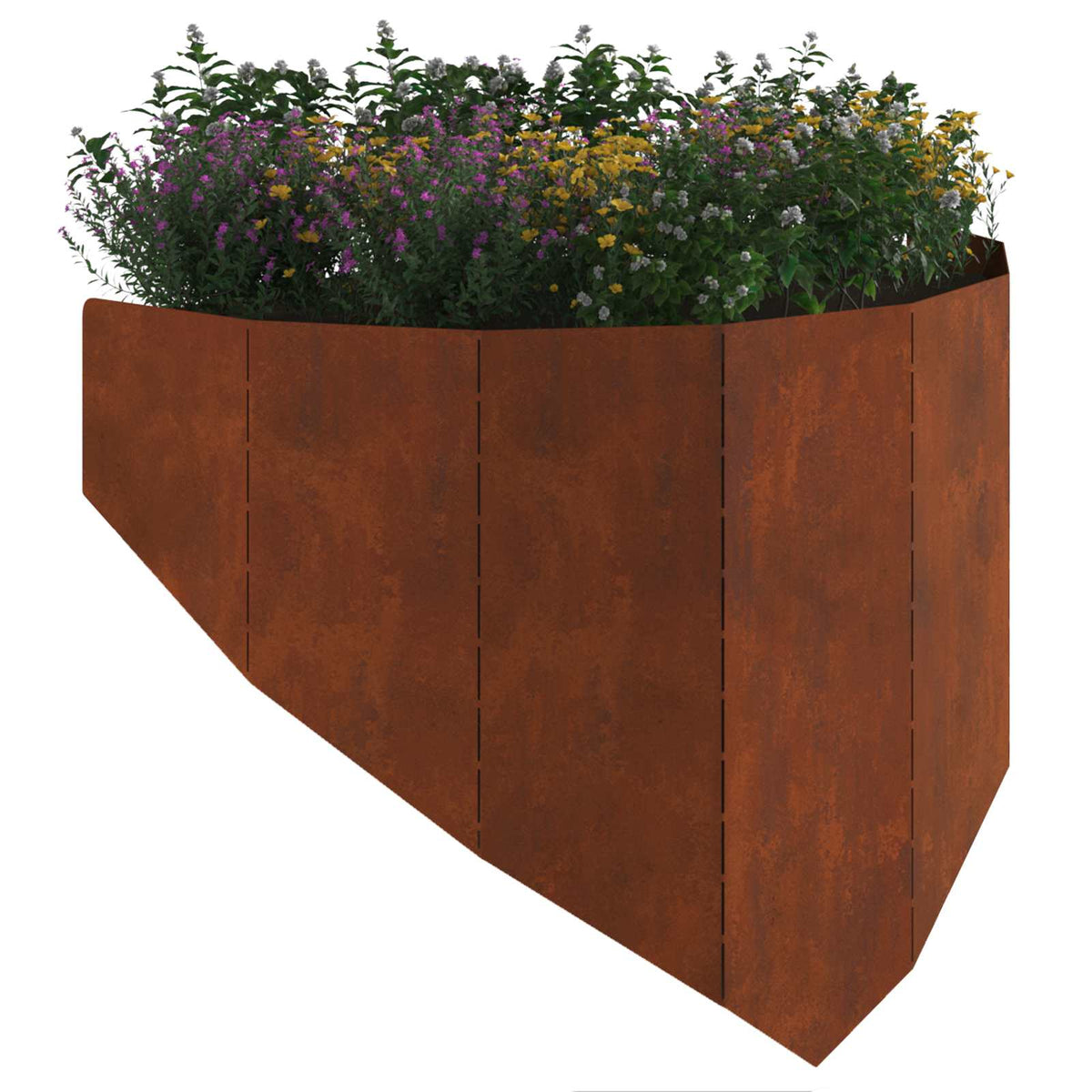 Vidaxl gazonrand 4 st 100 x 45 cm staal roestig