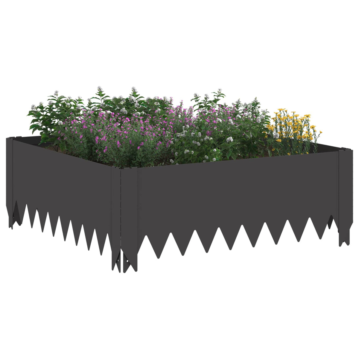 Vidaxl gazonrand 60 x 60 x 20 cm staal zwart
