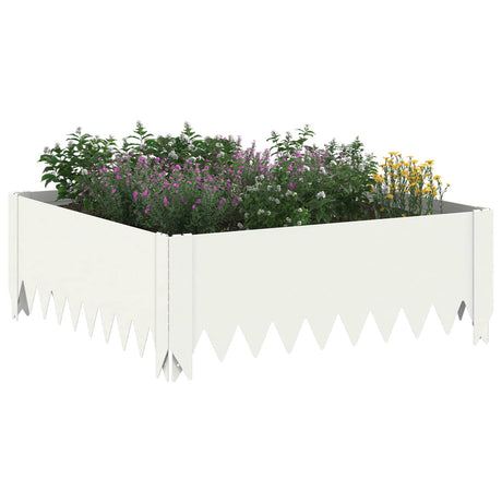 Vidaxl gazonrand 60 x 60 x 20 cm staal wit